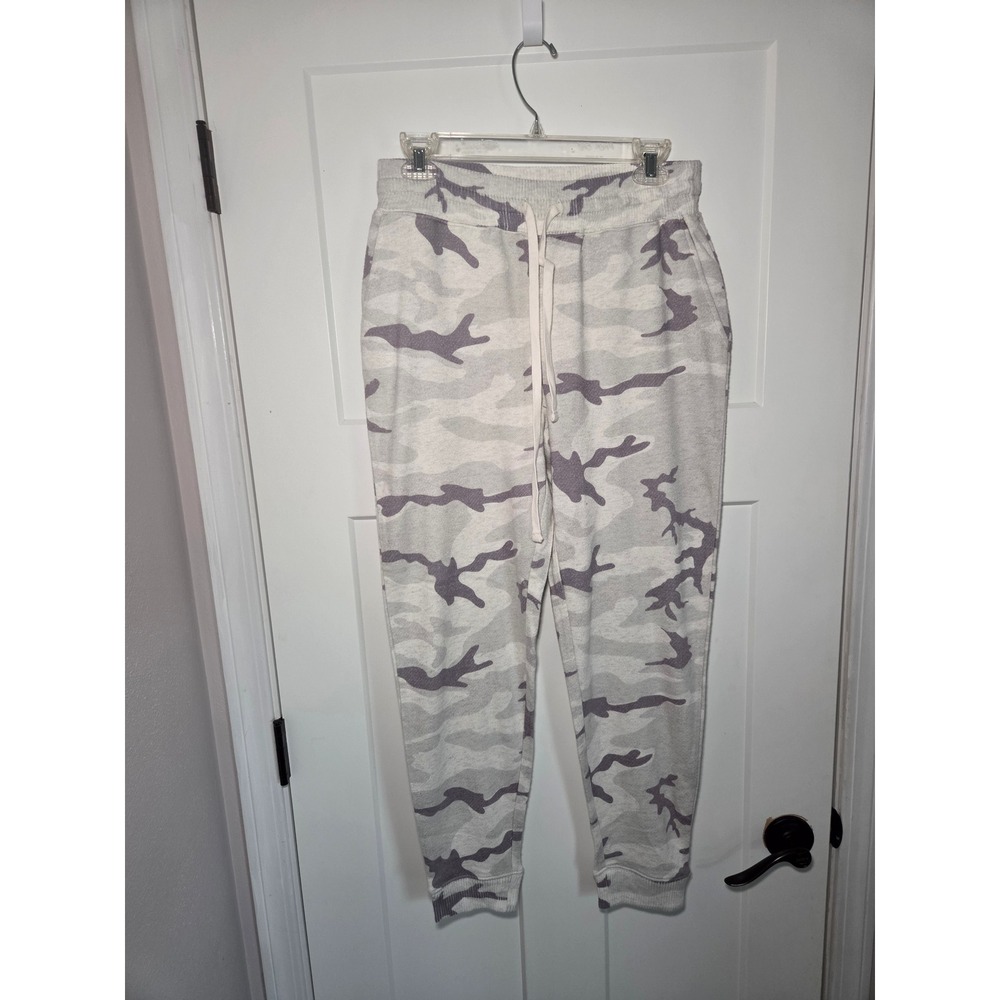 Rails Grey Camo Print Jogger Sweatpants Drawstring Elastic Waist Size M